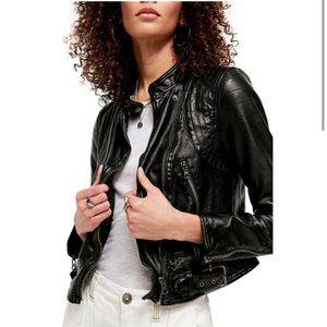 Free People Heartbreaker Faux-Leather Moto Jacket